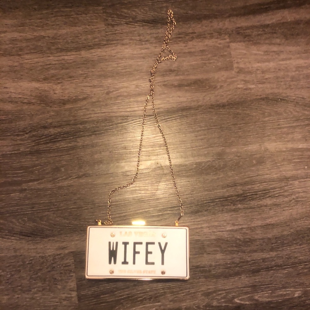 Wifey License plate shoulder Bag